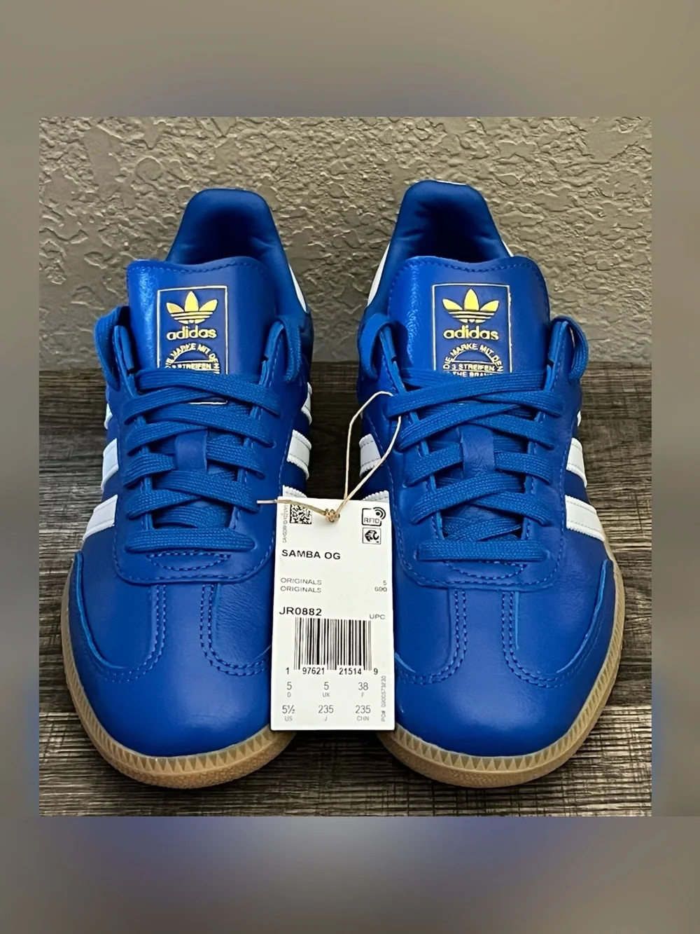 Adidas Originals Samba Blue Color Shoes Men's Size-5.5